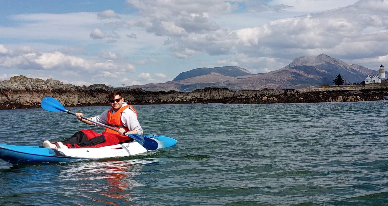 sit on top kayak Skye Kayak Centre lighthouse background