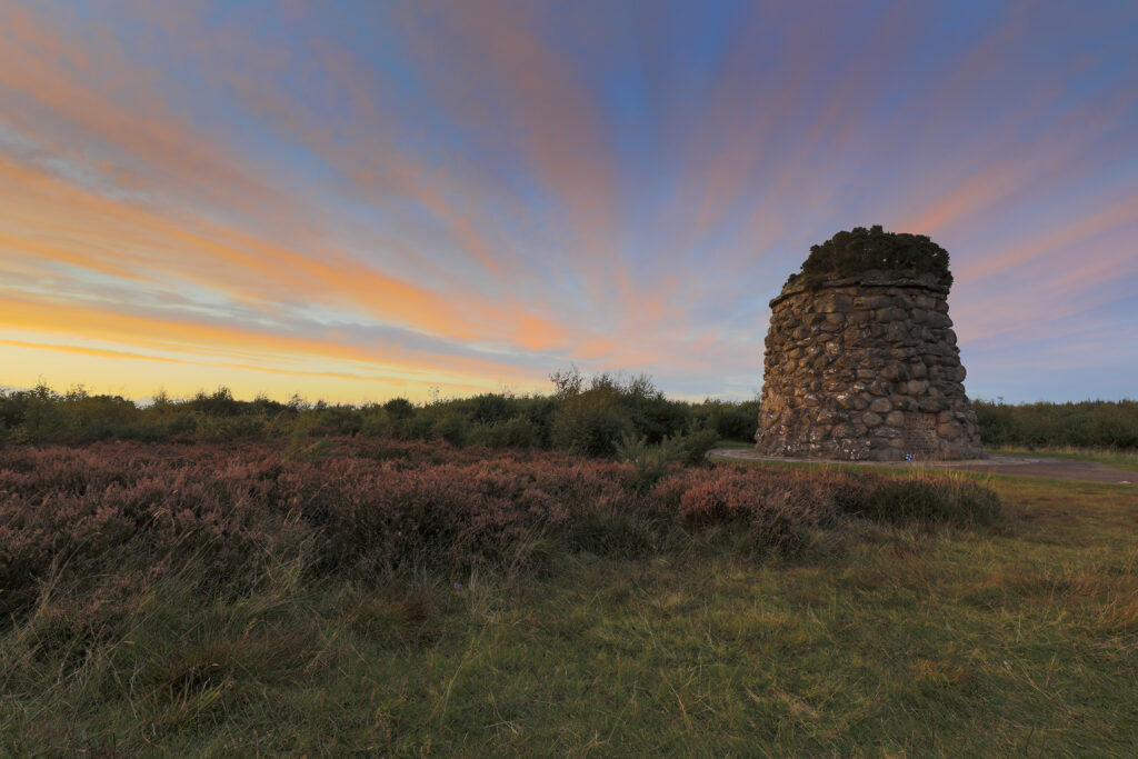 The Cairn for the fallen at Culloden Battlefield
