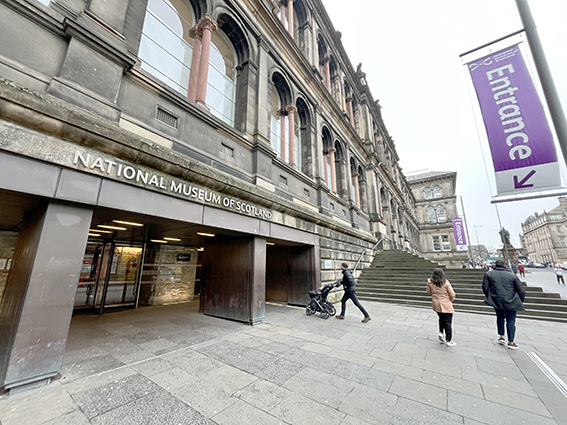Outside the National Museum in Edinburgh